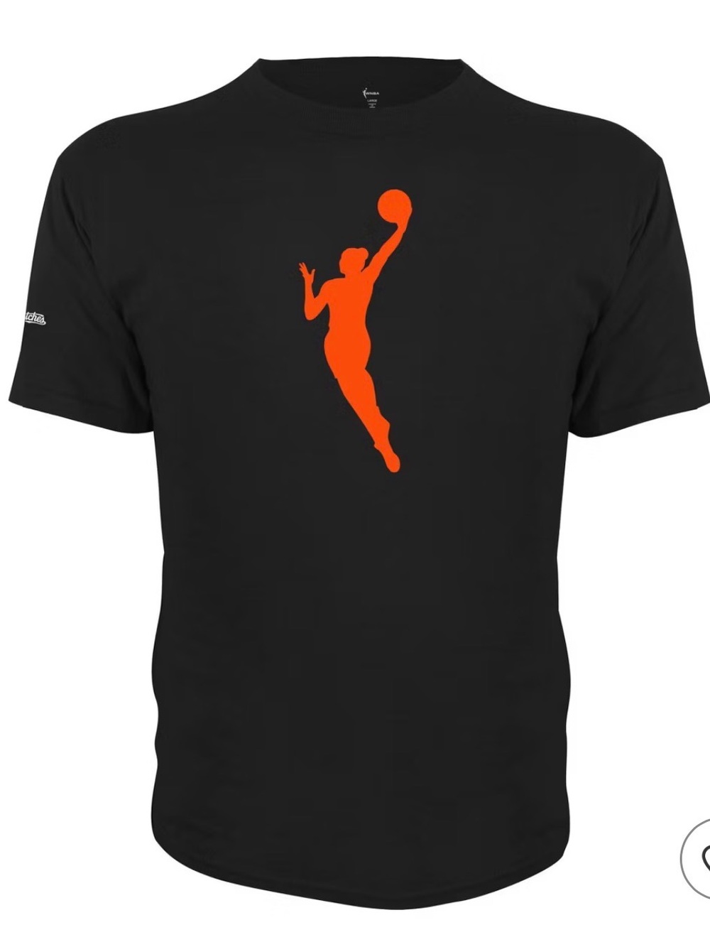 WNBA Graphic Tee with Orange Basketball Silhouette